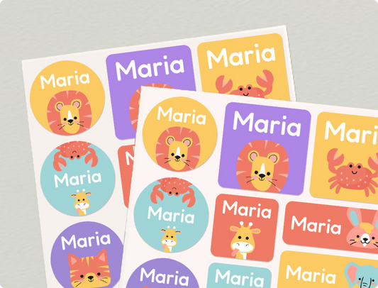 Große Namensaufkleber